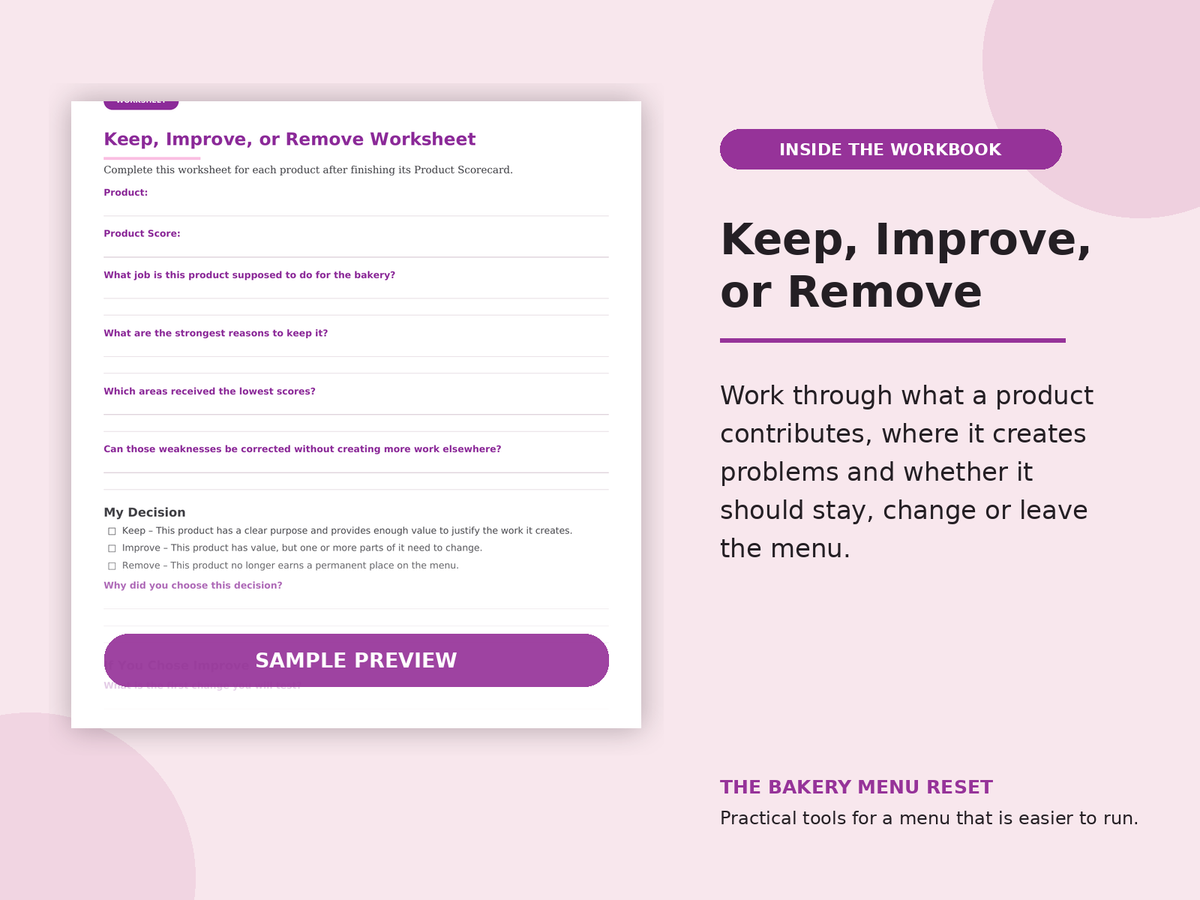 THE BAKERY MENU RESET